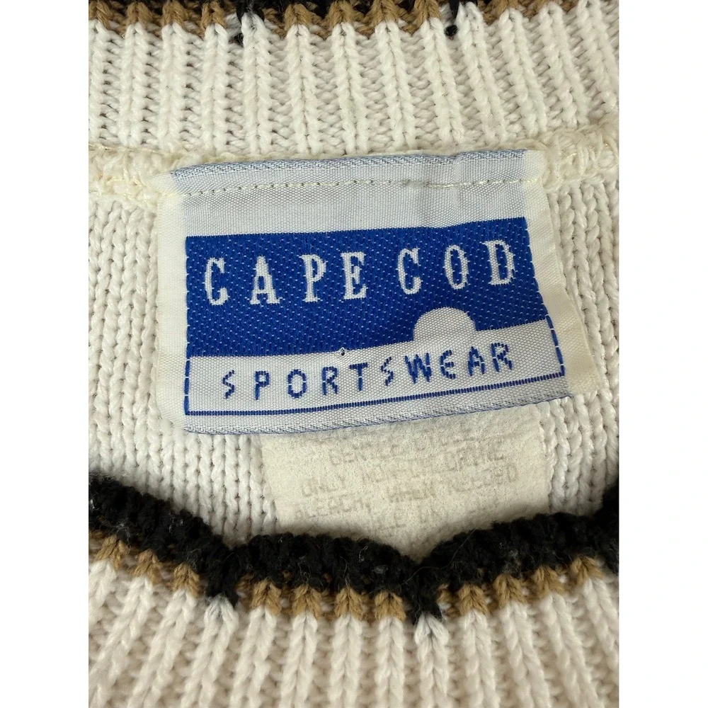 Cape Cod M Short Sleeve Sweater Vintage Coastal Pointelle Floral Knit